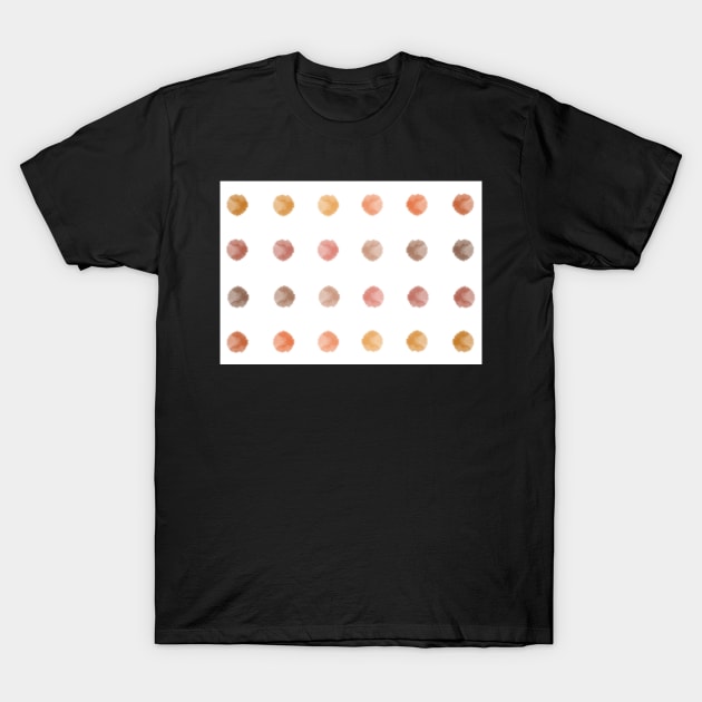 Russet Autumn / Fall Watercolor Dots T-Shirt by JuneNostalgia